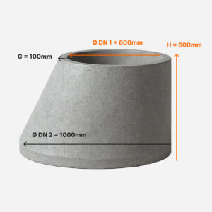 REDUCTIE BETON SIMPLU VIBROPRESAT DN 1000 mm- DN 600 mm