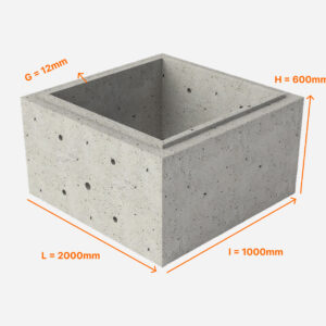 CĂMIN RECTANGULAR DIN BETON ARMAT 2000*1000